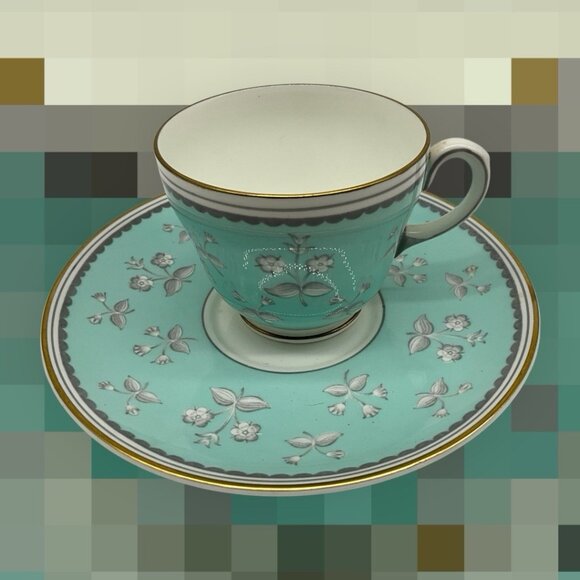 Wedgewood Bone China Pimpernel Pattern Cup And Saucer Set Vintage Dinnerware - Picture 3 of 16